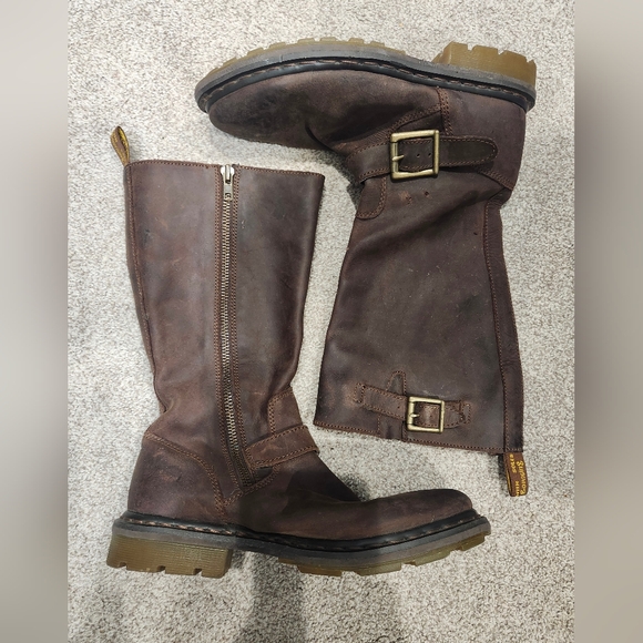 Dr Martens Brief On Boots Robin Dark Brown 14794201 Classic Doc Tall 9 - Picture 6 of 11